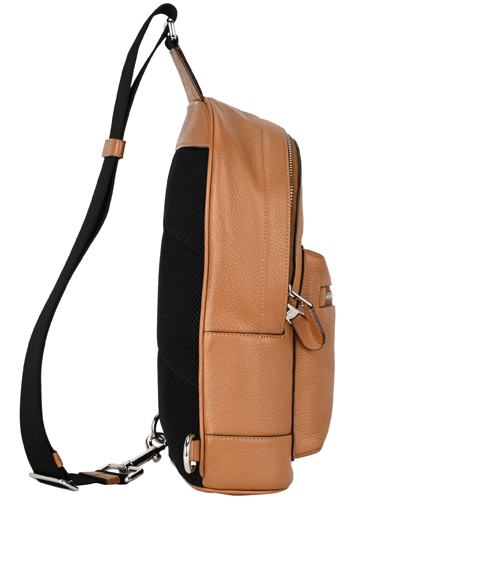 West Sling Backpack, &pound;110, Handbags, Brown, Leather, Side view